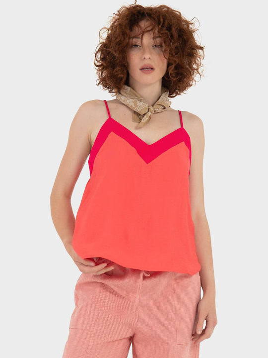 Damen Top Koralle