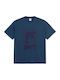 T-Shirt Grau Blau Blau