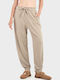 Women's Fabric Trousers in Balloon Style Beige