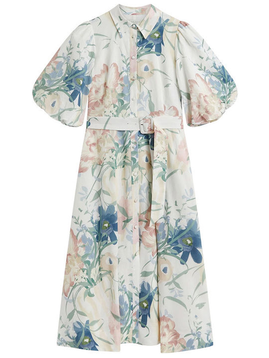 Ted Baker Лятна Midi Рокля-Риза Флорален