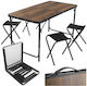 Gardlov Aluminum Table Set for Camping Folding in Case 36x27x33.5cm Brown
