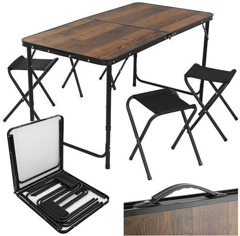 Gardlov Aluminum Table Set for Camping Folding in Case 36x27x33.5cm Brown