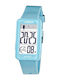 Lasika Digital Womens Watch 28mm Battery with Light Blue Rubber Strap