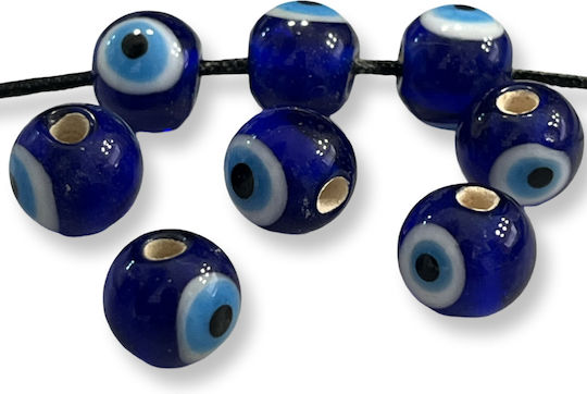 Ochi Din Sticlă Albastru 10mm Orificiu 2.5mm 20 Bucăți