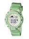 Digital Womens Watch 40mm Battery with Green Rubber Strap