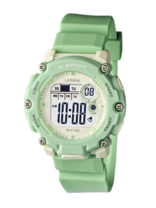 Digital Herrenuhr 40mm Batteriebetrieb mit Grün...