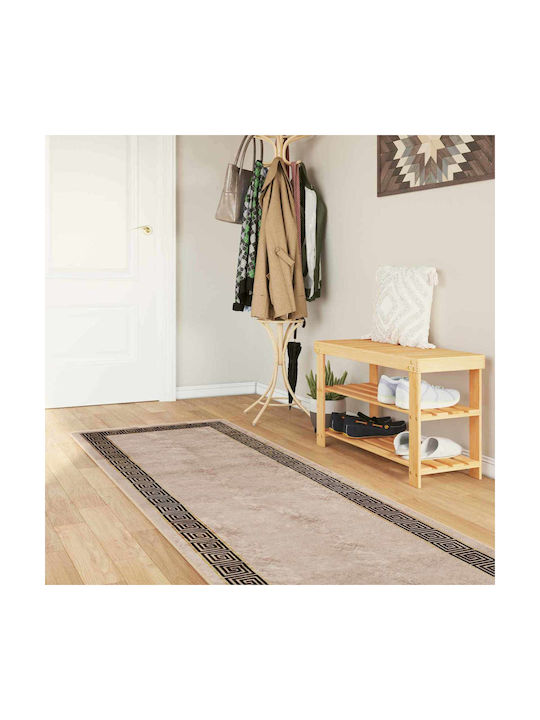 vidaXL Marsa Rutschfestes Flur Teppich Schwarz 80x400cm