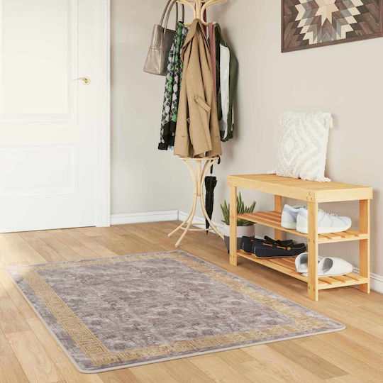 vidaXL Marsa Rutschfest Wohnzimmer Teppich Rechteckig Grau 100x200cm
