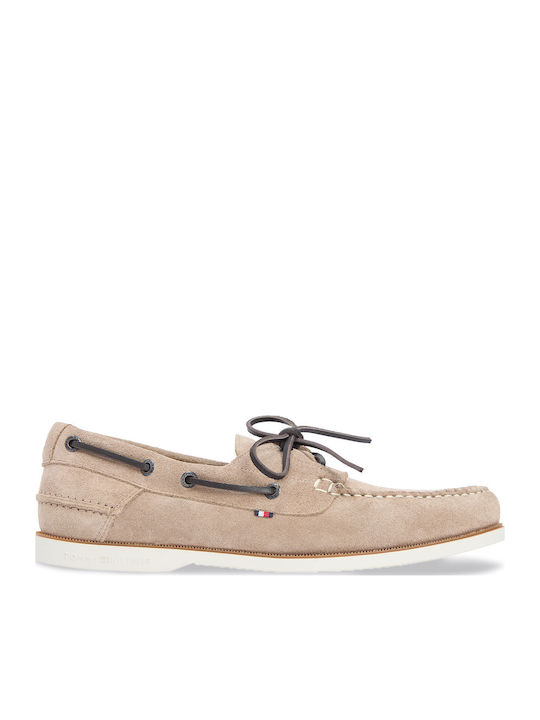 Suede Ανδρικά Boat Shoes σε Μπεζ Χρώμα