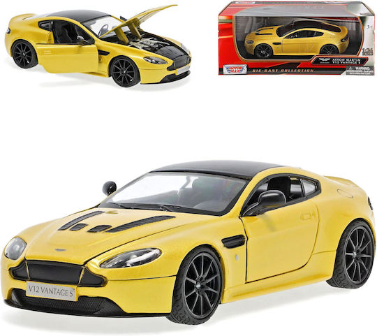 Aston Martin V12 Vantage S Galben Model Metalic Replica 1:24 Uși Deschise Capotă