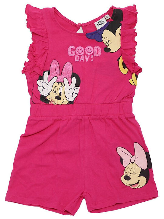 Playsuit Kids Shorts/Bermuda Fabric Minnie Mouse Fuchsia