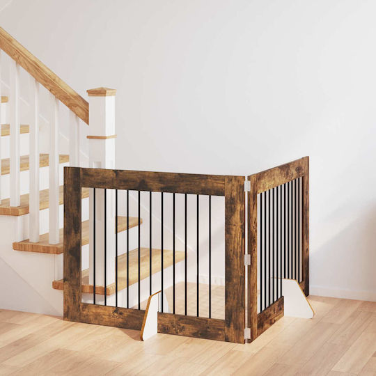 vidaXL Врата За Куче В Кафяв Цвят 200.5 x 34 x 80 см