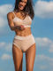 Bikini Bottoms Slip High Waist Pink