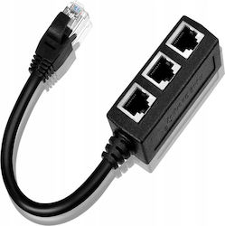 Adaptor Splitter Lan Rj45 3 În 1 Zola Gigabit 1000 Mb S 3 Porturi Ethernet Lungime 29 Cm Negru Adaptor Splitter Lan Rj45 3 În 1 Zola Gigabit 1000 Mb S 3 Porturi Ethernet Lungime 29 Cm Negru