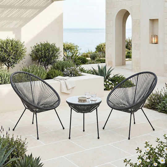 Garten- und Outdoor-Möbelset Wohnbereich 3 Stück Schwarz Garten- und Outdoor-Möbelset Wohnbereich 3 Stück Schwarz