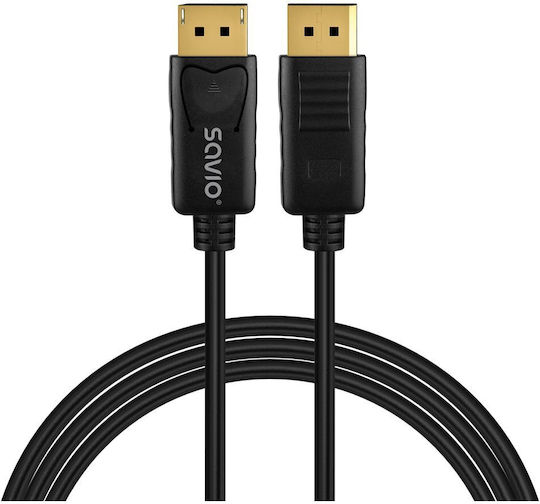 Savio Cable DisplayPort male - DisplayPort male 1m Μαύρο