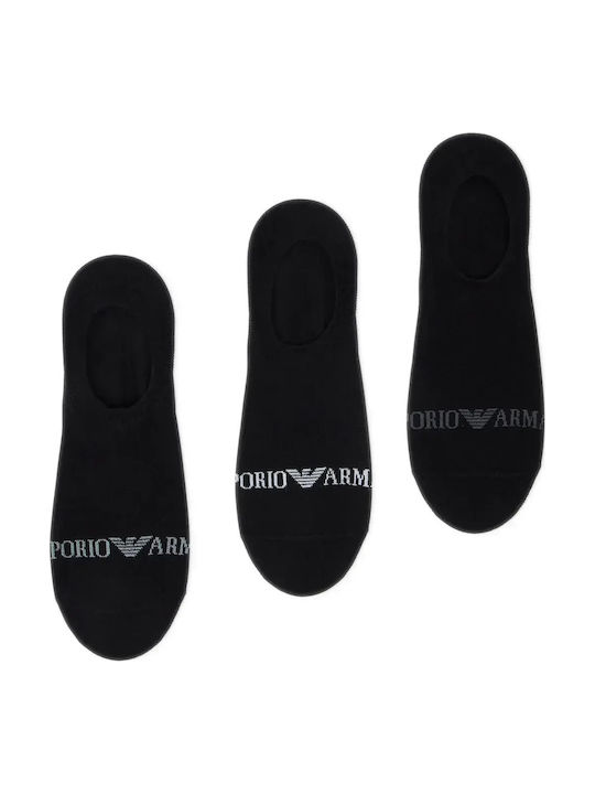 Emporio Armani Мъжки Чорапи Суба Extended Logo 3 Бройки Черни