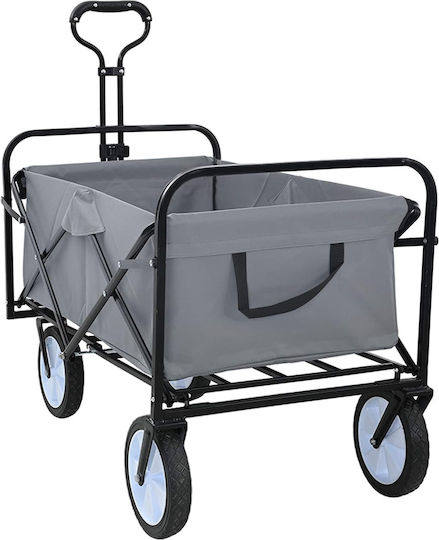 Folding Hand Trolley Gray 94 x 53 x 99 cm Oxford Fabric 42020660 Gray