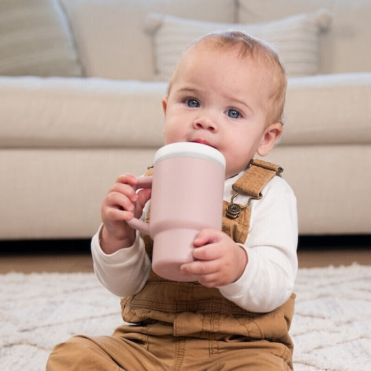 Infantino Baby Cup with Handle and Straw Silicone Pink 260ml