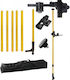 Telescopic Rod Laser Level Zola 5/8″ Thread Maximum Height 4.2 M Tilt Angle Adapter 360° Rotation Locking System Storage Case Black Yellow