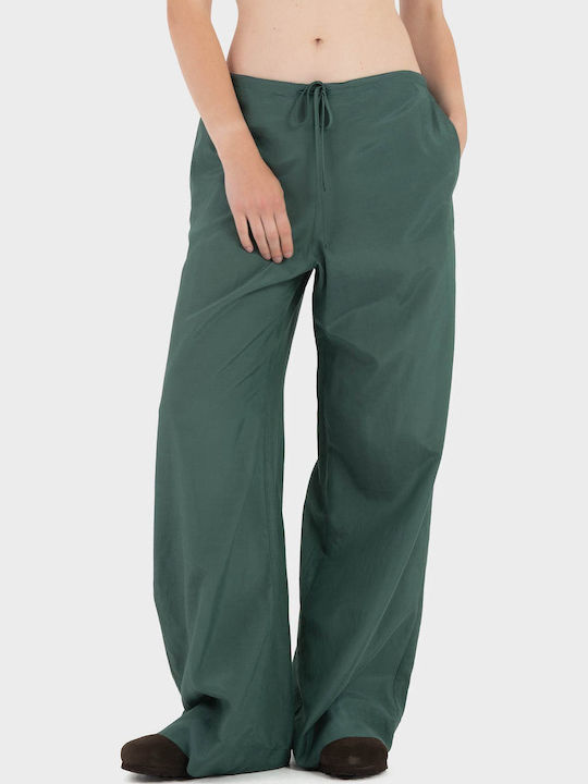 Black & Black Γυναικείο Υφασμάτινο Παντελόνι Green