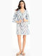 Ble Resort Collection Γυναικείο Καφτάνι Παραλίας Λευκο/μπλε/χρυσο