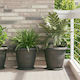 vidaXL Plastic Black Pot Plate 27x27cm 24pcs 42...