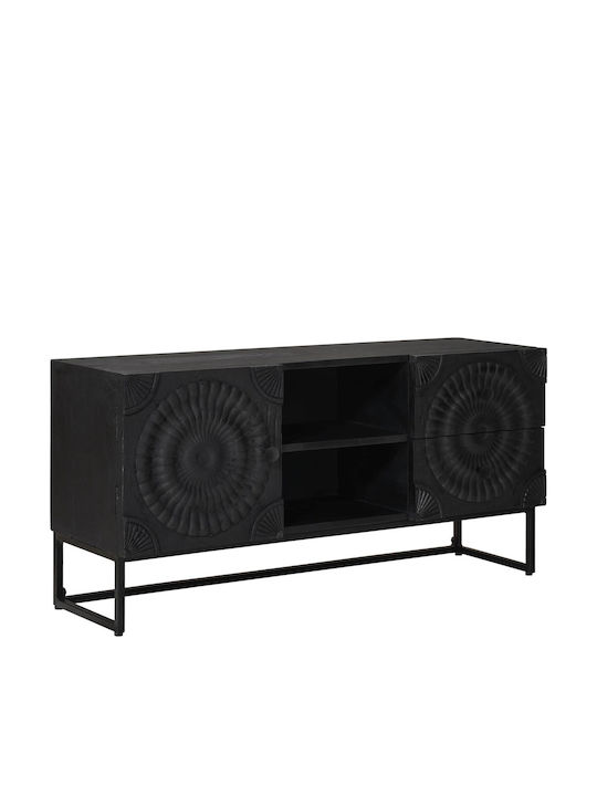 vidaXL TV-Ständer aus Metall & Holz Schwarz M105xP30xH54cm