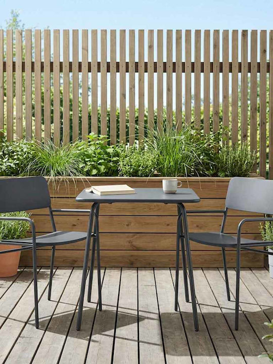 Gartenstühle Metallisch Anthrazit 2Stücke 51x55x81cm