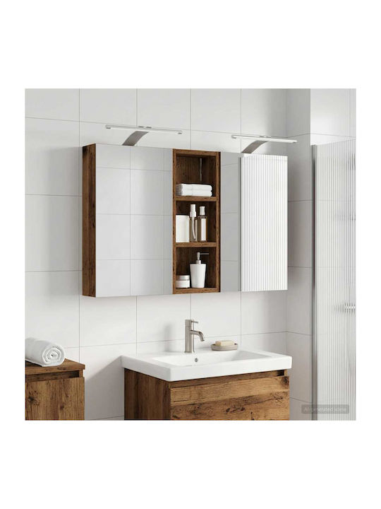 vidaXL Badezimmerspiegel Led mit Regal & Schran...