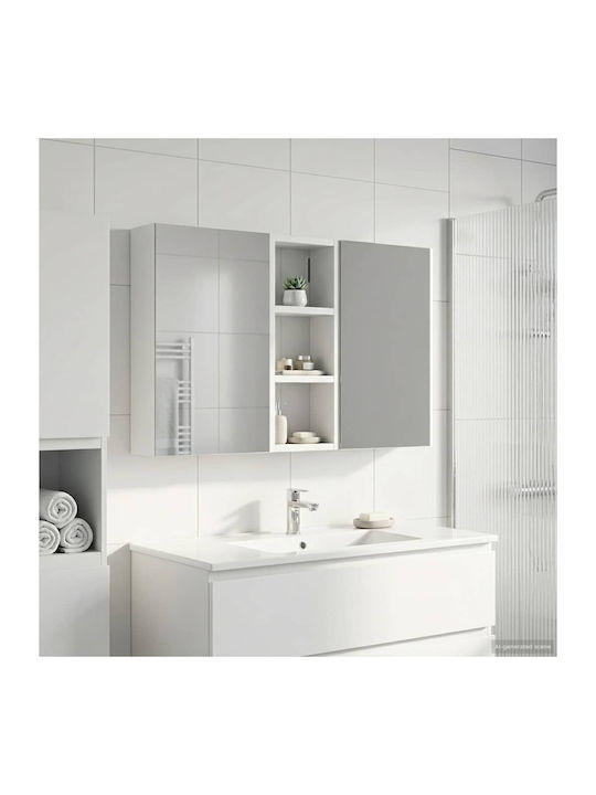 vidaXL Badezimmerspiegel Led mit Regal & Schran...