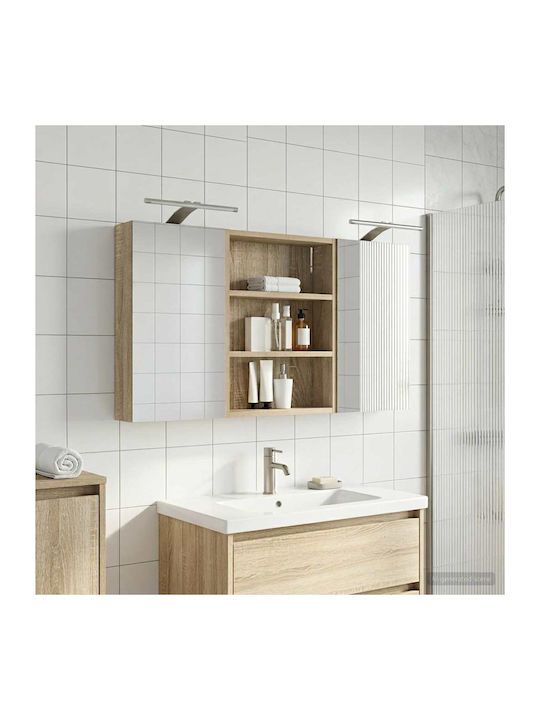 vidaXL Badezimmerspiegel Led mit Regal & Schran...