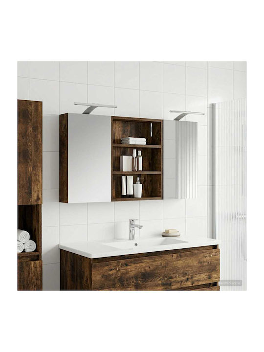 vidaXL Badezimmerspiegel Led mit Regal & Schran...