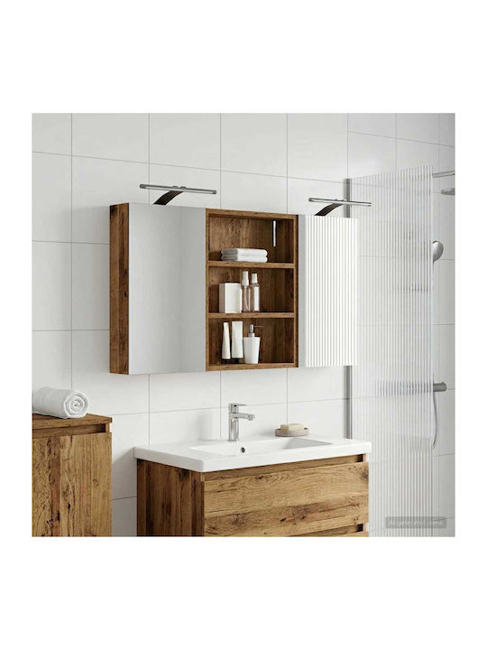 vidaXL Badezimmerspiegel Led mit Regal & Schran...