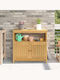 Sitting Room Table for Small Outdoor Spaces Made of Acacia Light Brown 80x35x75cm