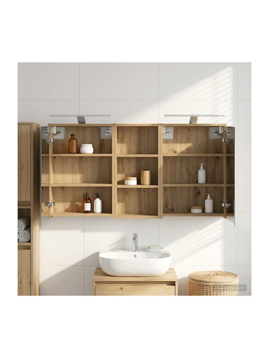 vidaXL Badezimmerspiegel Led mit Regal & Schran...