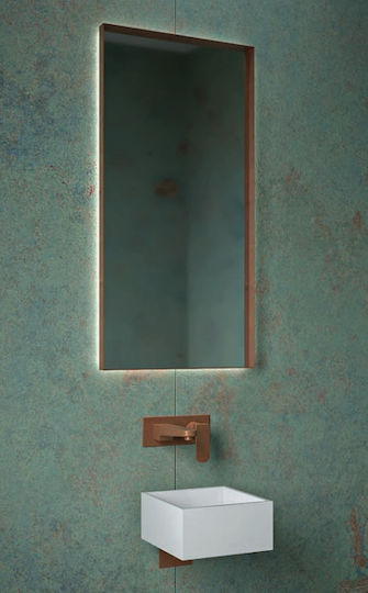 Iron Oglindă De Baie Pătrată Led 45x90cm Bronz