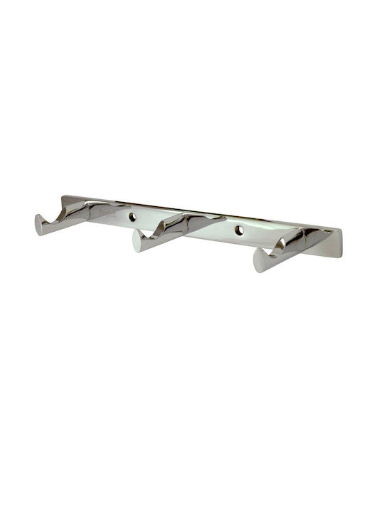 Perfect Wall Hanger 3 Hooks Silver 16cm