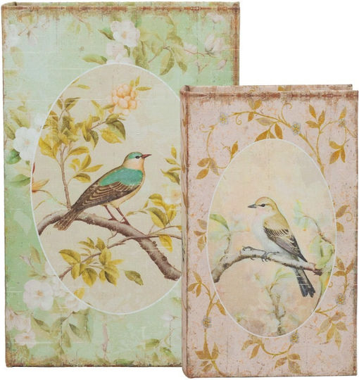 Artekko Set of Wooden Decorative Boxes in Book Shape 2 Pieces