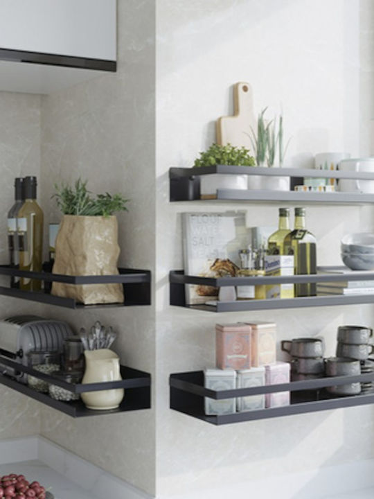 Ruhhy Wall Mounted Bathroom Shelf Metallic Black