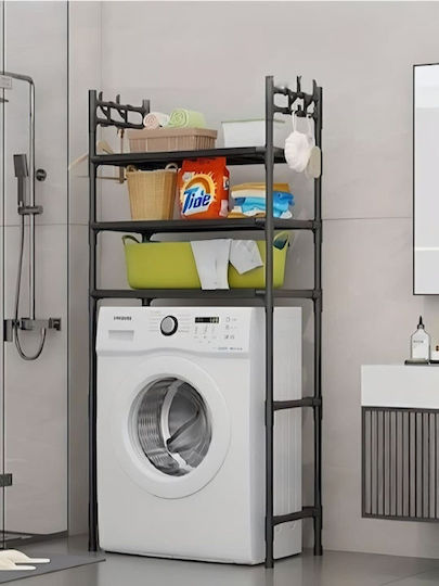 SPV Επιδαπέδια Ραφιέρα Μπάνιου Μεταλλική 72x25x155cm Μαύρη
