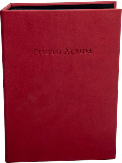 Photo Album Mascagni Black Cases 100 Photos 13x18 13x19 Red Artificial Leather Embossing S556 Red