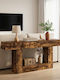 Wooden Console Smoked Oak L160xW30xH74cm
