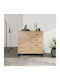 Wooden Sideboard with Drawers Artisan Oak 77x35x78cm