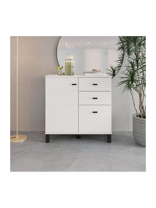 Μπουφές Ξύλινος με Συρτάρια Λευκό 77x35x78cm