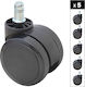 Megapap Caster for Office Chair Metallic 5 Pieces Black