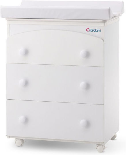 Βρεφική Συρταριέρα με 3 Συρτάρια Λευκή 72x46x93cm