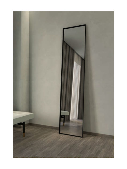 Oglindă Iron cu Ramă Metalică Neagră 200x45cm