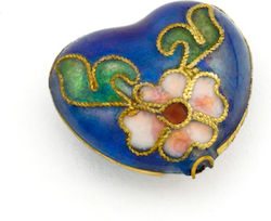 Metal Cloisonné Heart 20x22mm Ø2mm Blue Pack 7 Pieces Metal Cloisonné Heart 20x22mm Ø2mm Blue Pack 7 Pieces