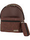 Polo Mini Dantela Schulranzen Rucksack Kindergarten mit Flaschenhalter Braun 7.5 Liter 24 x 13 x 30cm